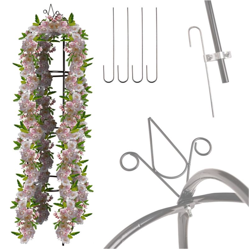 Pergola ogrodowa LUARO kolumnowa słup kolumna dzwon stojak na róże kwiaty pnące metalowa 195 cm