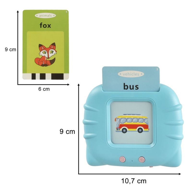 Nauka języka angielskiego czytnik kart do nauki słówek fiszki niebieski - obrazek 8