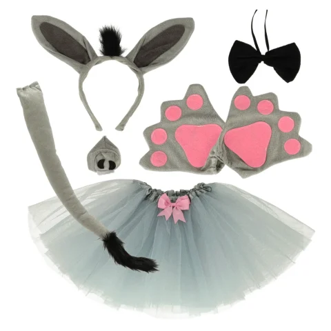 Kostium strój karnawałowy przebranie osiołek spódniczka opaska 6 elementów