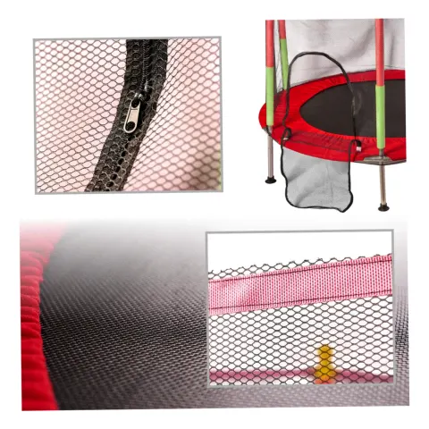 Trampolina do domu ogrodu dla dzieci siatka piłki 140cm 55inch czerwona