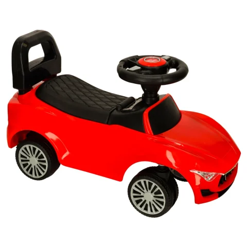 Jeździk pchacz samochód auto z dźwiękiem i światłami czerwony