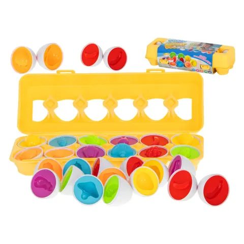 Układanka edukacyjna sorter dopasuj kształty owoce jajka 12 sztuk