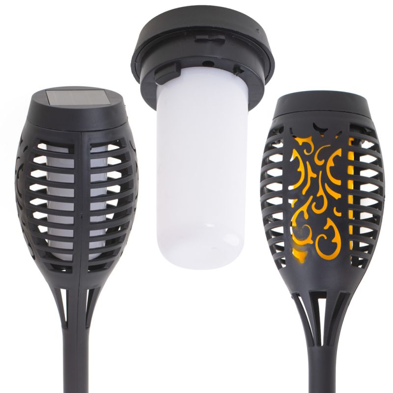 Lampy solarne ogrodowe pochodnie 12LED 4szt. - obrazek 4