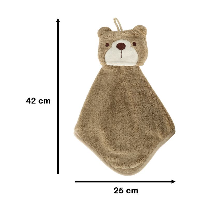 Ręcznik ręczniczek do rąk dla dzieci do przedszkola 42x25cm brązowy miś - obrazek 5