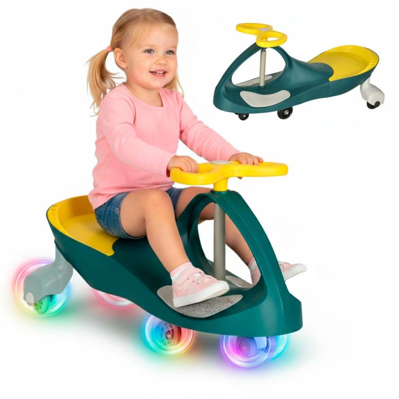 Jeździk grawitacyjny świecące koła LED butelkowy żółty - obrazek 7