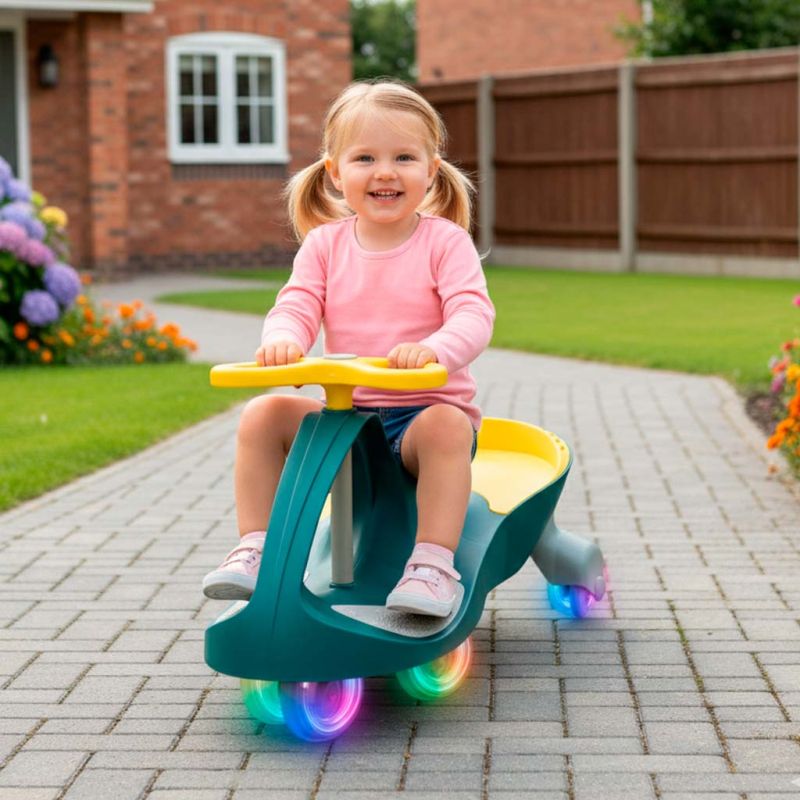 Jeździk grawitacyjny świecące koła LED butelkowy żółty - obrazek 9