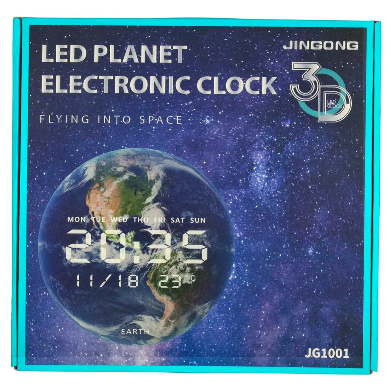 Zegar ścienny planeta mars z wyświetlaczem LED 32 cm pomarańczowy - obrazek 8