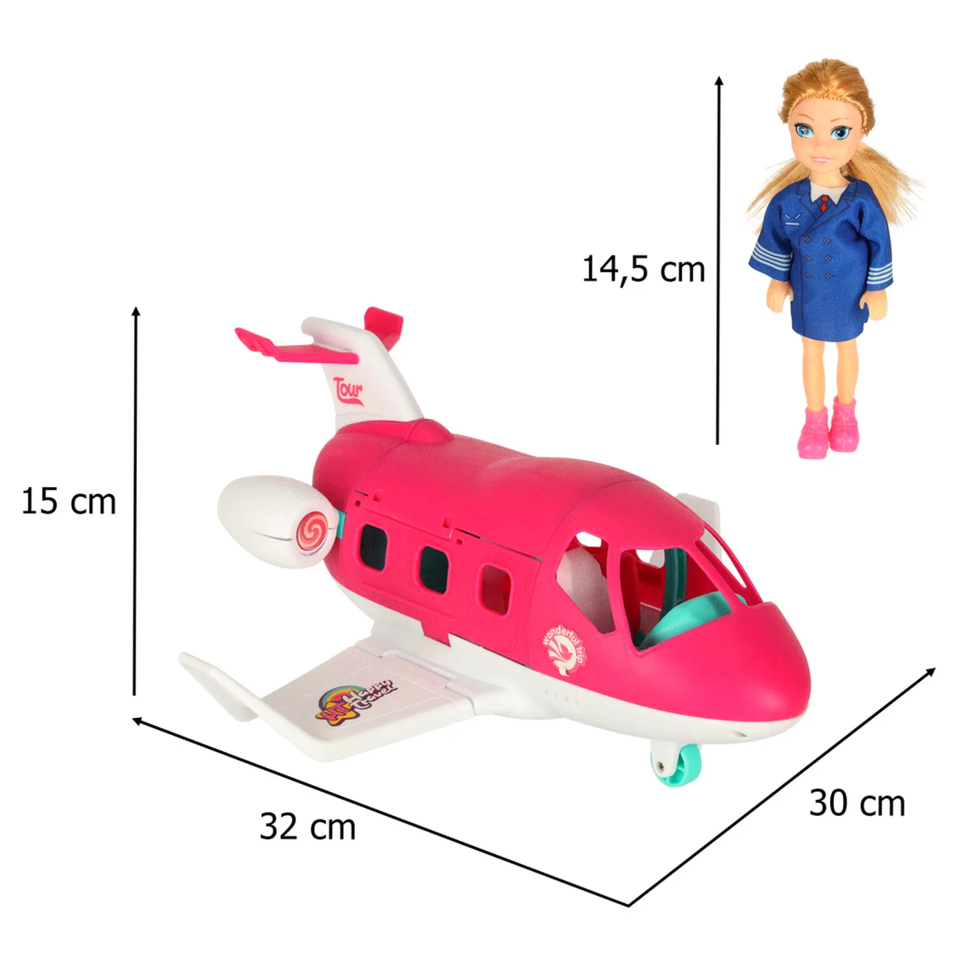 Samolot dla lalek rozkładany stewardessa akcesoria - obrazek 9
