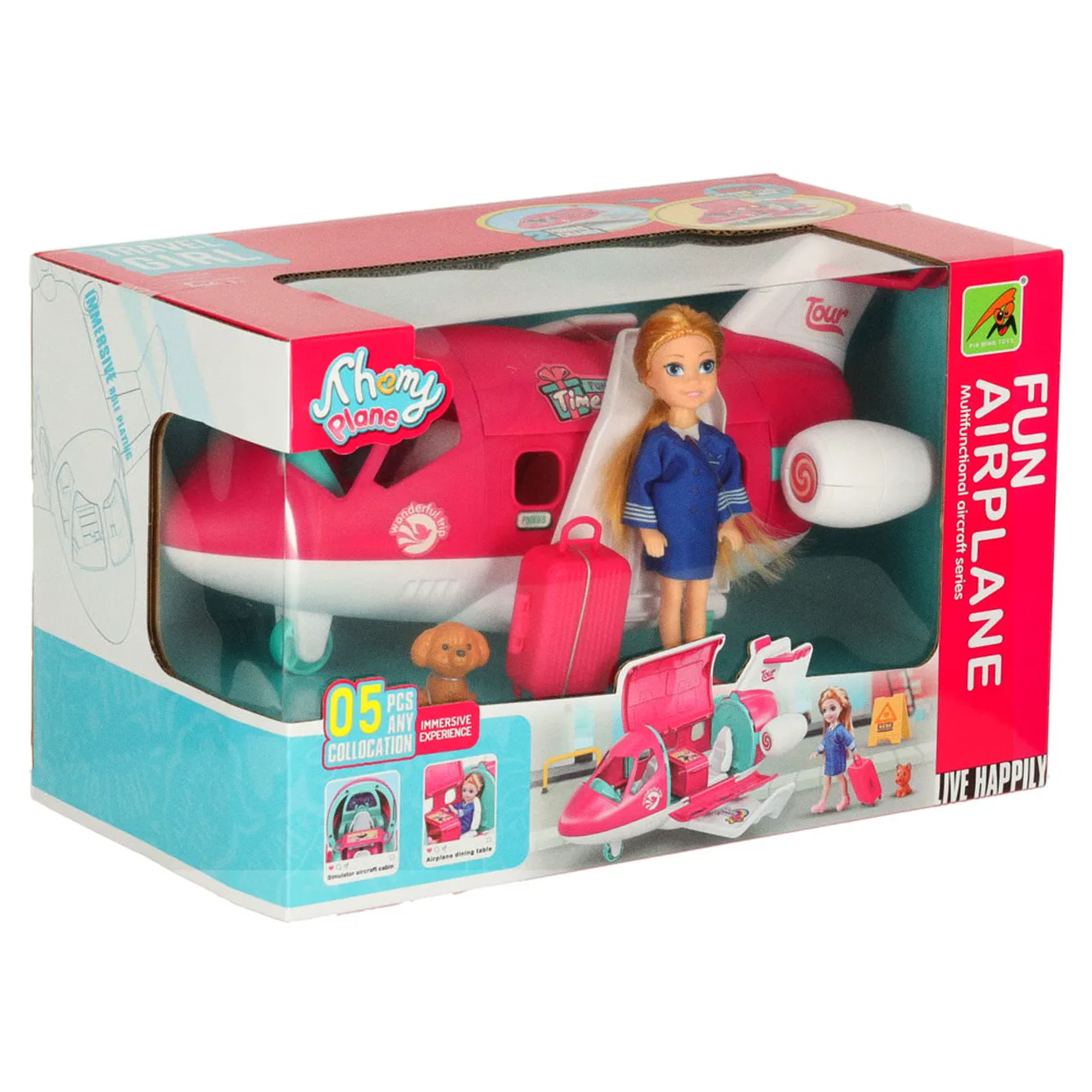 Samolot dla lalek rozkładany stewardessa akcesoria - obrazek 10