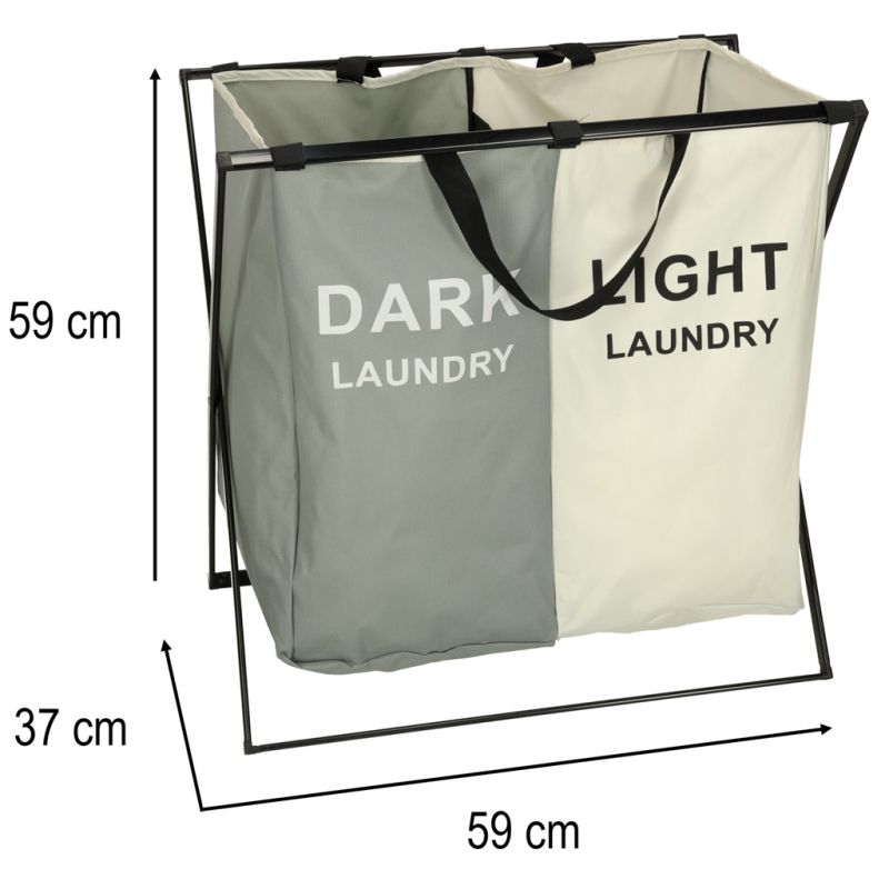 Kosz na pranie segregacja organizer 2 komory - obrazek 9