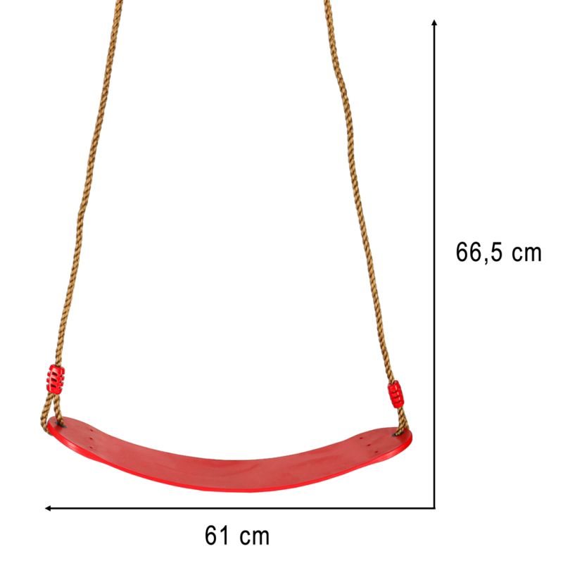 Huśtawka ogrodowa dla dzieci płaska wytrzymała czerwona - obrazek 10