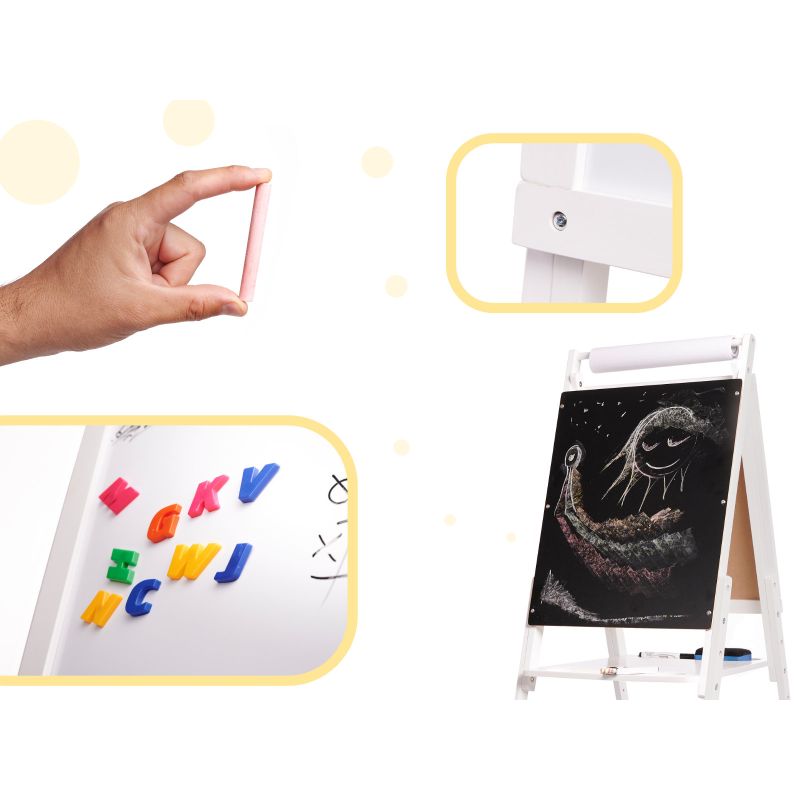 Tablica magnetyczna kredowa dwustronna drewniana biała duża XXL - obrazek 3