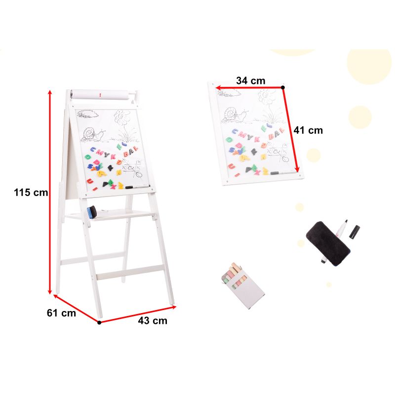 Tablica magnetyczna kredowa dwustronna drewniana biała duża XXL - obrazek 4