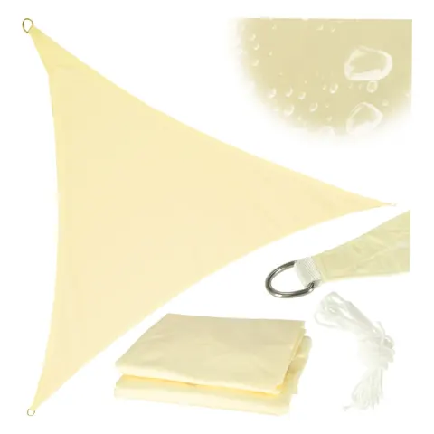 Żagiel przeciwsłoneczny LUARO ogrodowy tarasowy wodoodporny 4x4x4m trójkąt beżowy