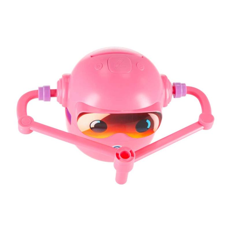 Zabawka interaktywna edukacyjna robot nauka rysowania fiszki mazaki różowy - obrazek 5