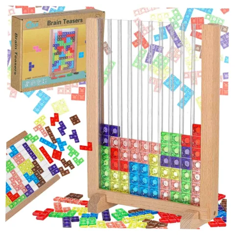 Gra logiczna układanka z klocków stojąca