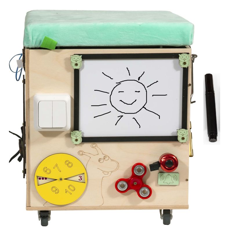 Puf manipulacyjny LAS z siedziskiem kółeczkami - obrazek 2