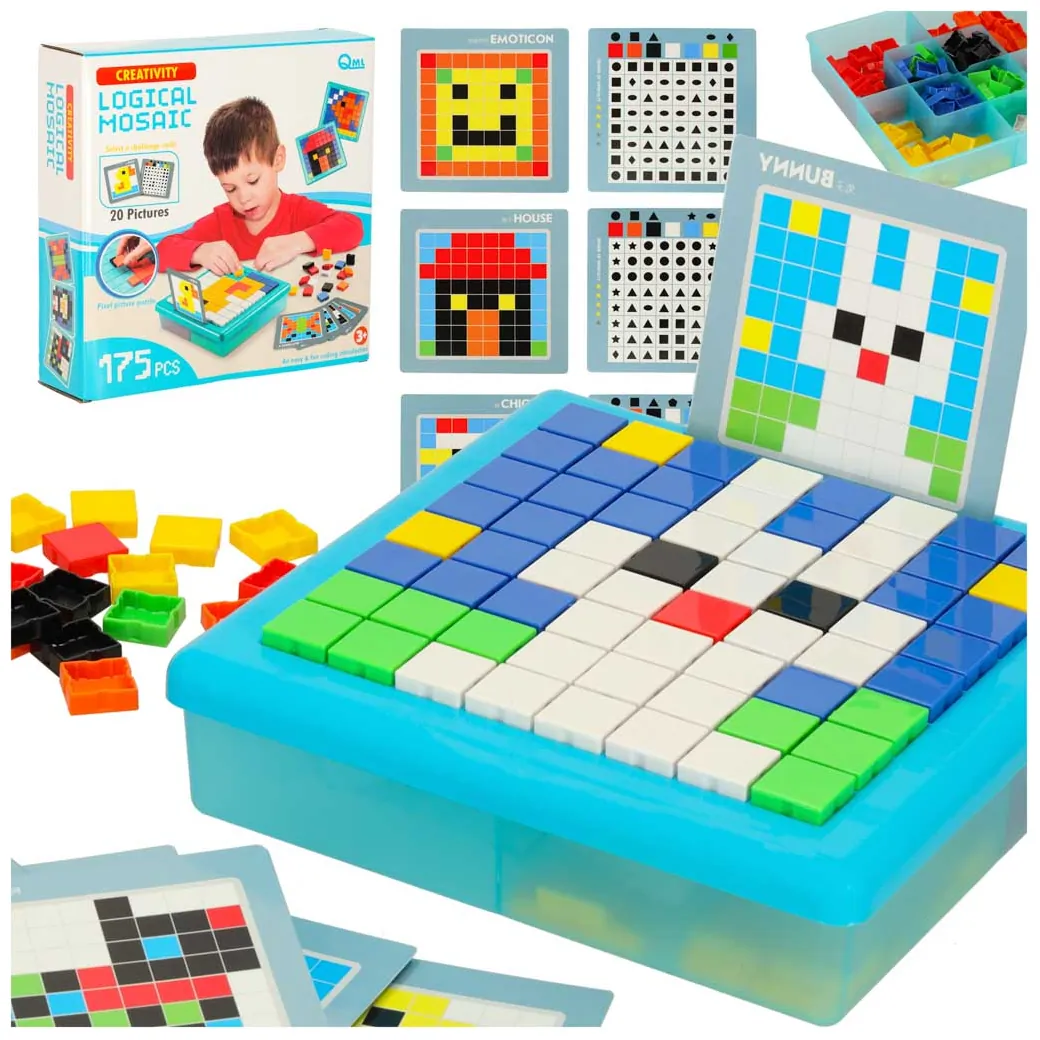 Układanka kreatywna logiczna klocki puzzle mozaika 175 elementów