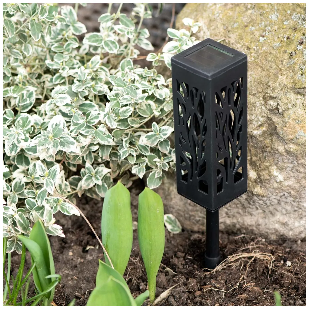 Lampa solarna ogrodowa ażurowa latarenka lamion LED czujnik zmierzchu wbijana 4szt. - obrazek 7