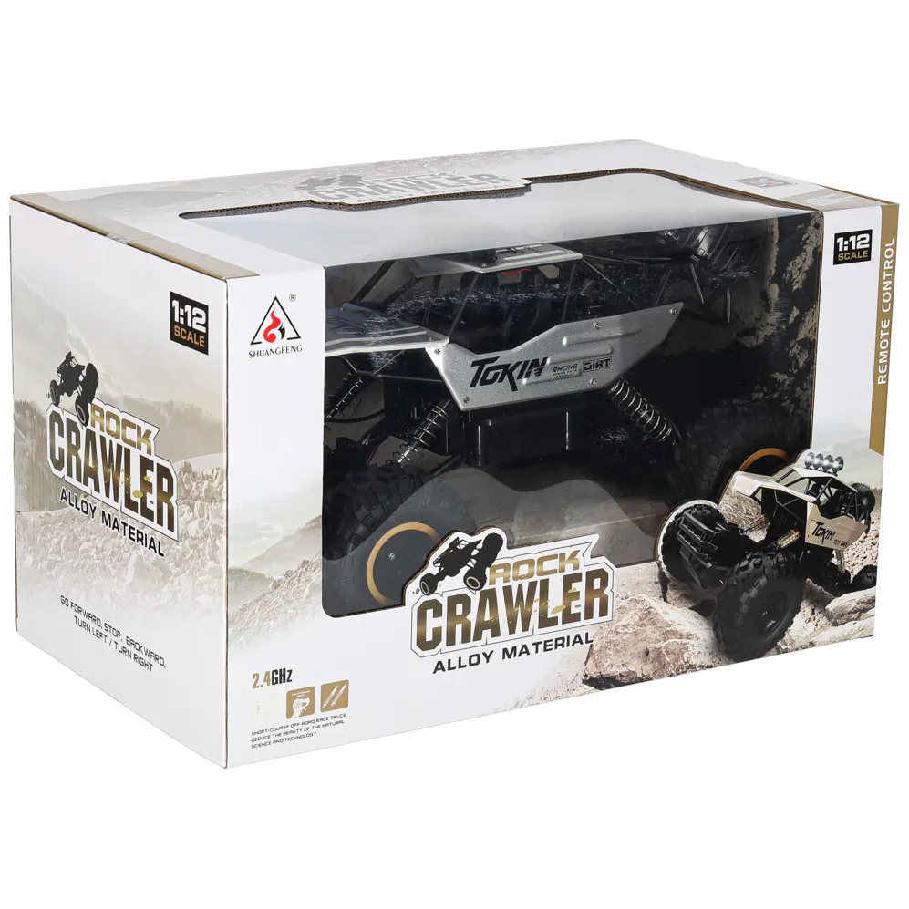Samochód zdalnie sterowany na pilota RC Rock Crawler 1:12 4WD METAL srebrny - obrazek 11
