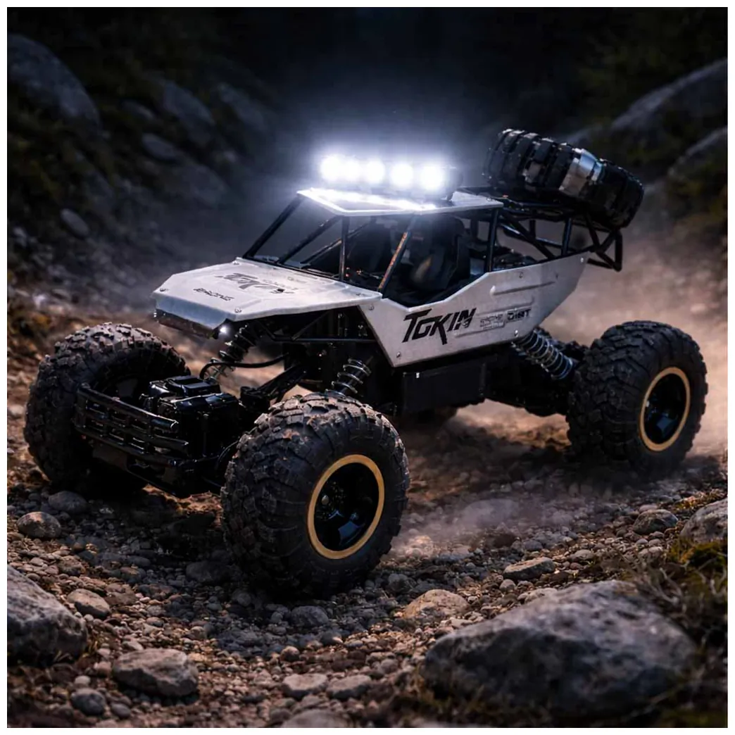 Samochód zdalnie sterowany na pilota RC Rock Crawler 1:12 4WD METAL srebrny - obrazek 12