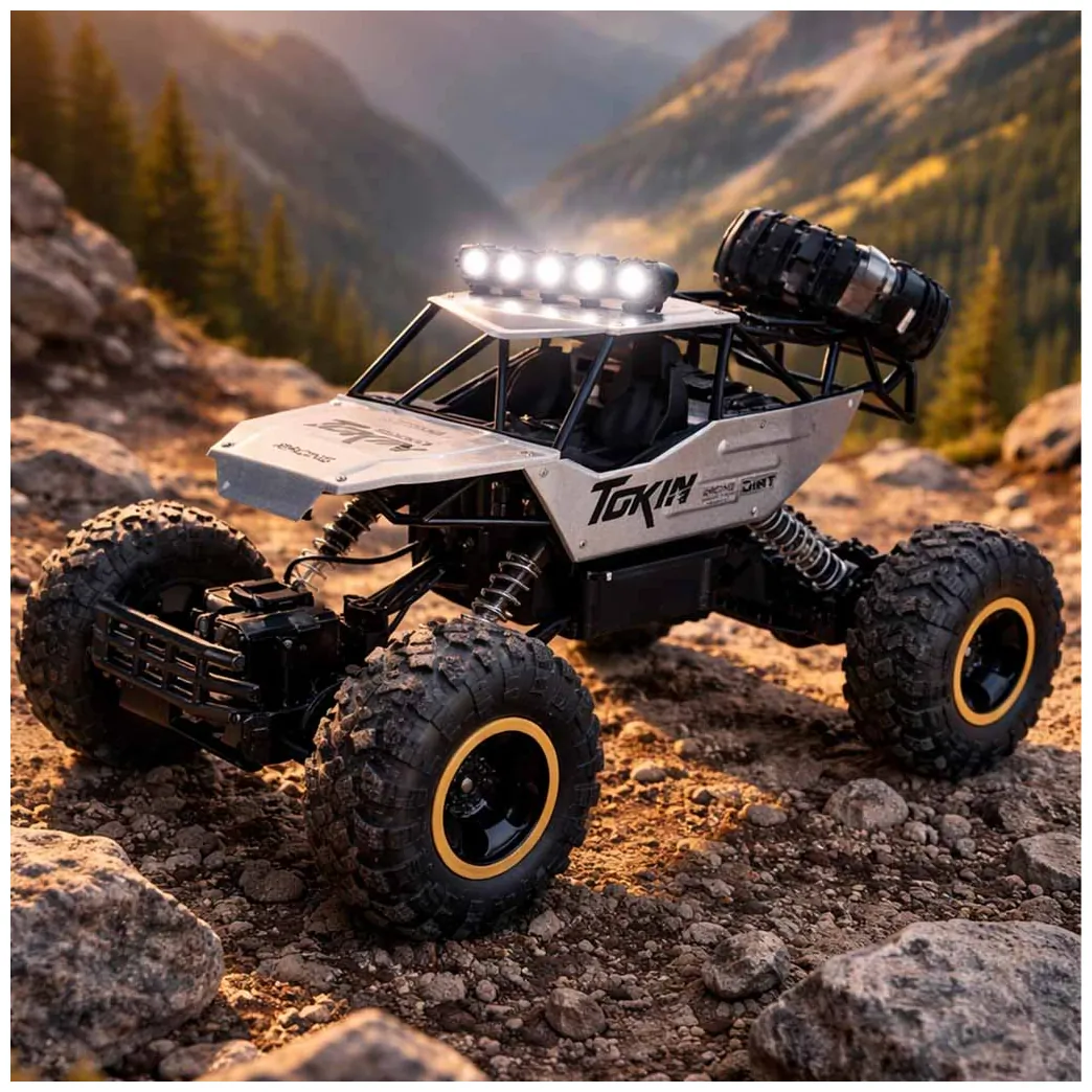 Samochód zdalnie sterowany na pilota RC Rock Crawler 1:12 4WD METAL srebrny - obrazek 13