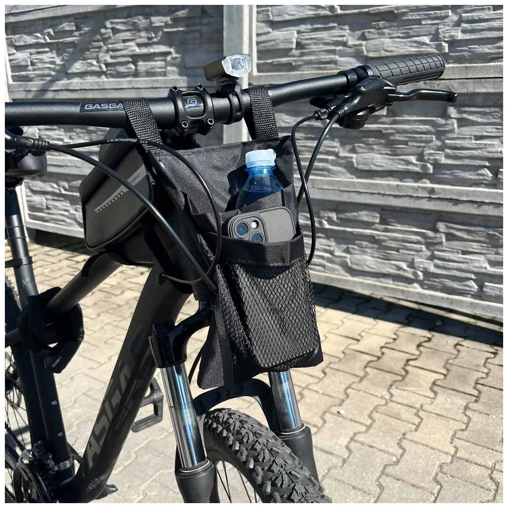 Torba na rower hulajnogę kierownicę telefon sakwa rowerowa czarna - obrazek 11