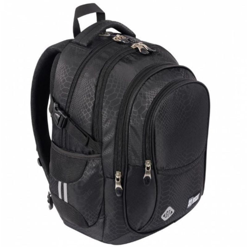 Plecak szkolny młodzieżowy czterokomorowy St. Right 23L czarny - obrazek 2