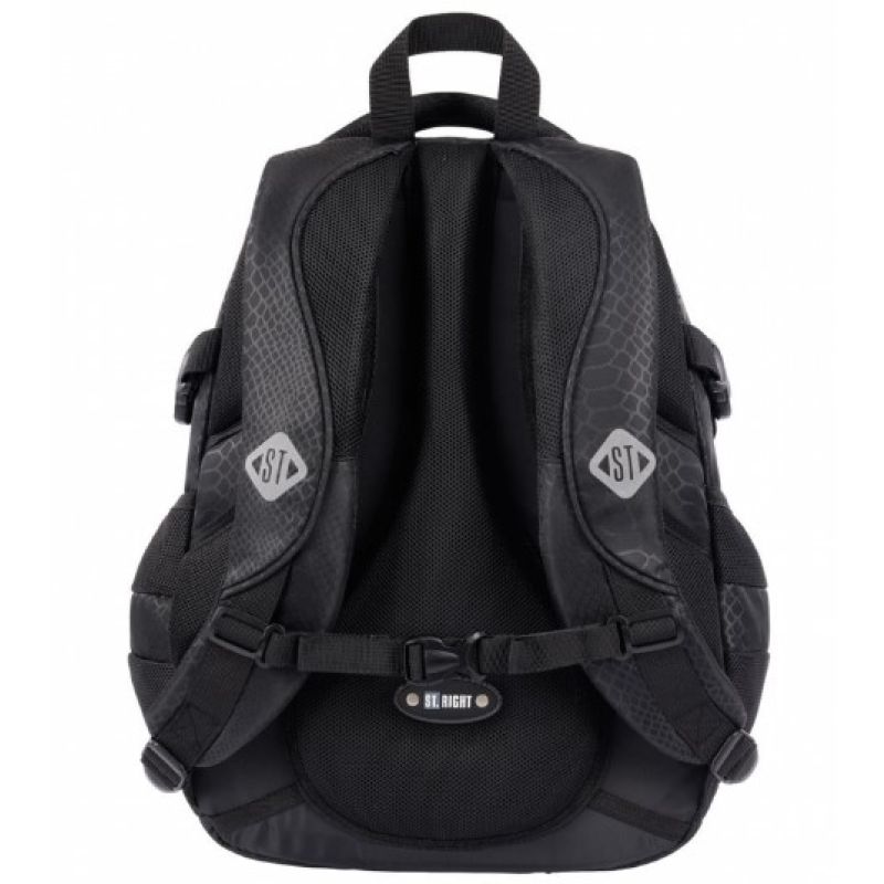 Plecak szkolny młodzieżowy czterokomorowy St. Right 23L czarny - obrazek 3