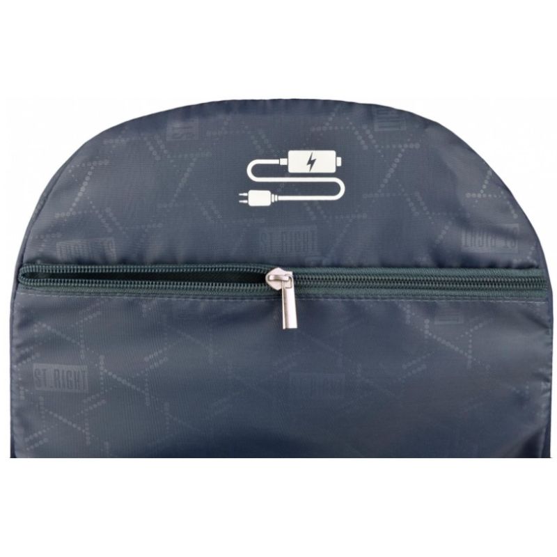 Plecak szkolny młodzieżowy czterokomorowy St. Right 23L czarny - obrazek 6