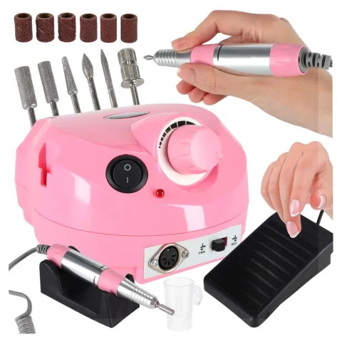 Frezarka do paznokci elektryczna 65W manicure pedicure 6 końcówek frezy