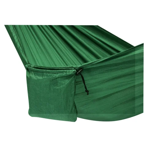 Hamak biwakowy turystyczny podróżny przenośny na biwak 260cm 120kg + pokrowiec zielony