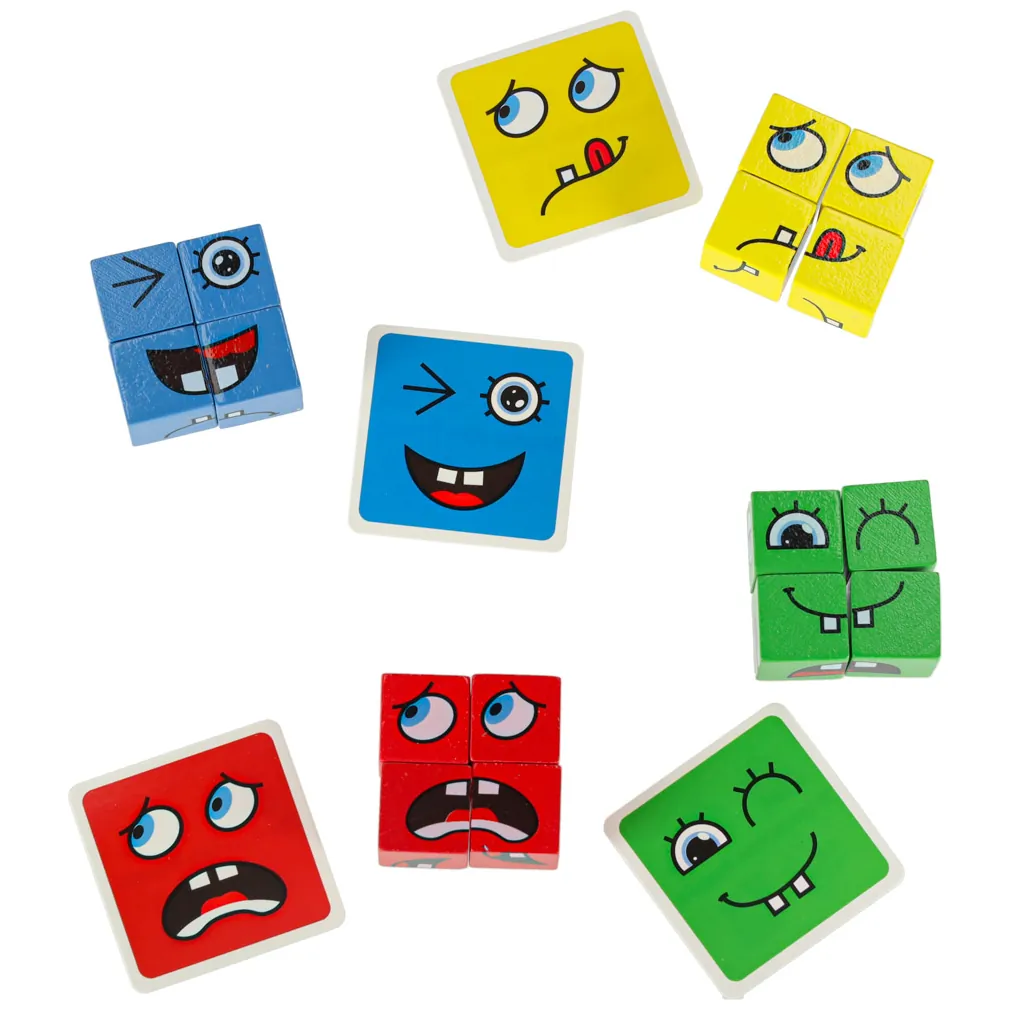 Klocki kreatywne montessori wyzwania zmieniające twarz emocje - obrazek 8
