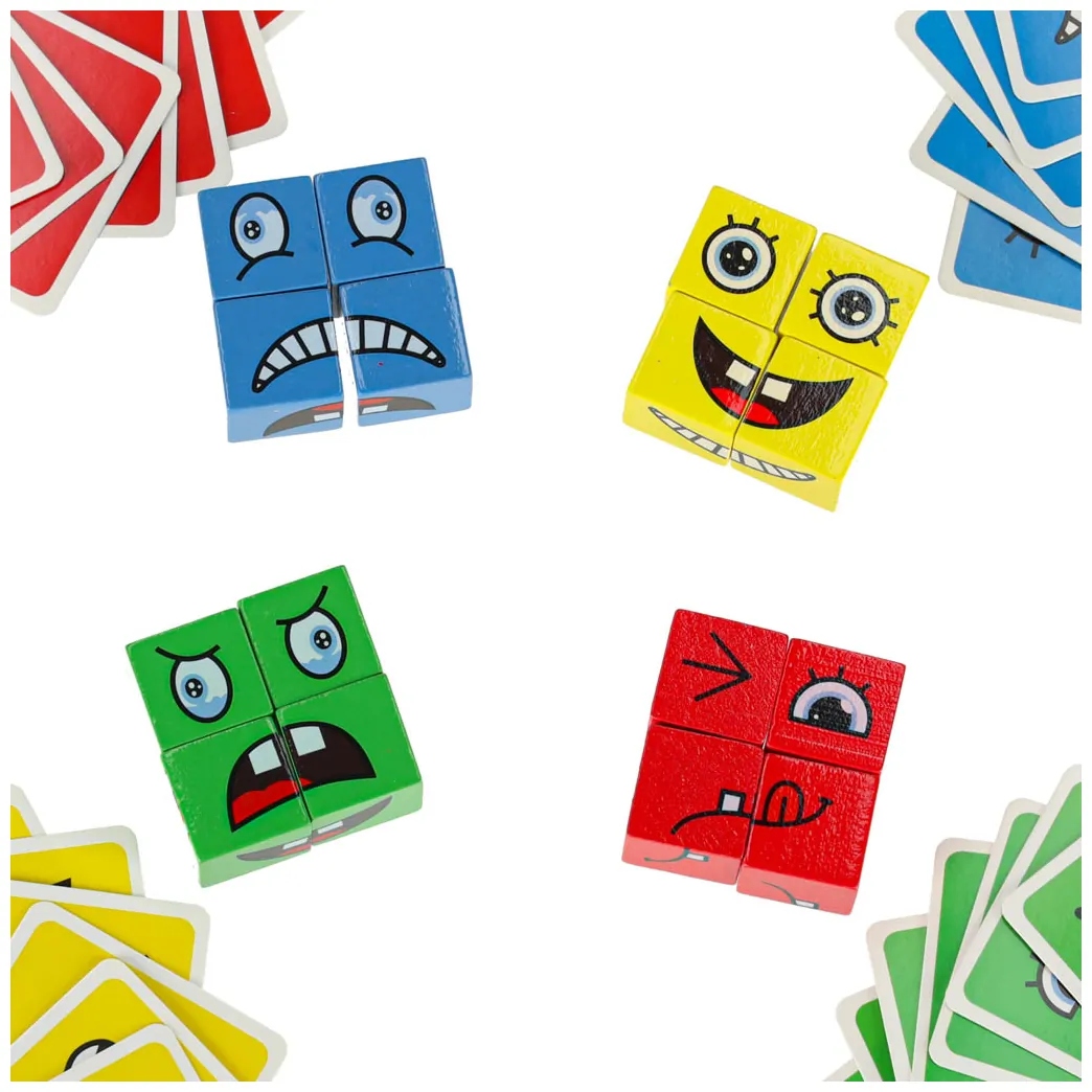 Klocki kreatywne montessori wyzwania zmieniające twarz emocje - obrazek 9