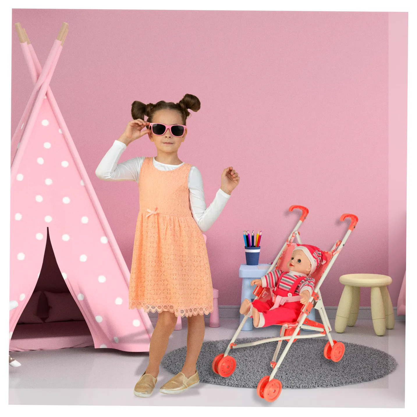 Wózek dla lalek spacerówka składany baby Annabell - obrazek 10