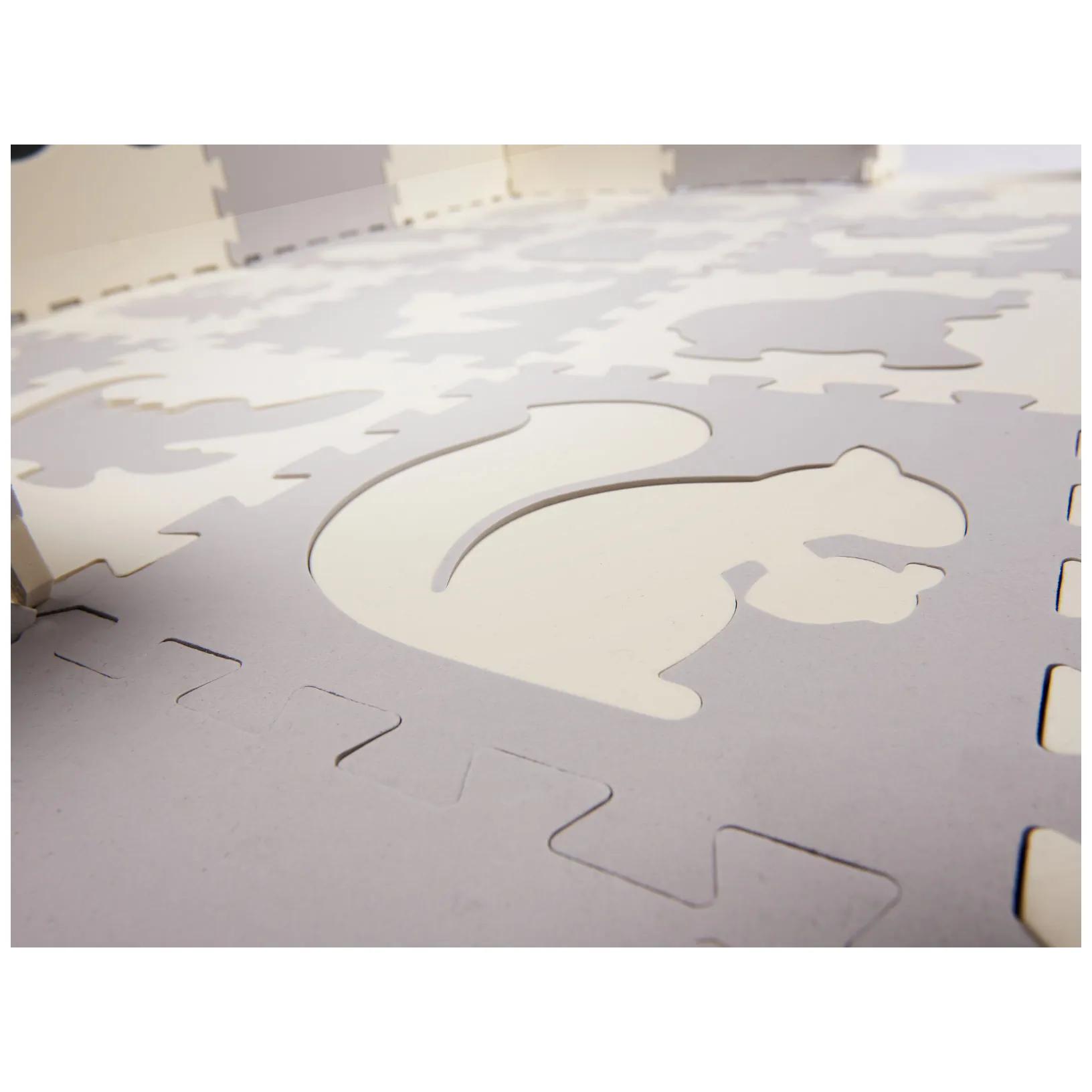 Mata edukacyjna piankowa puzzle szara ecru 36 elementów 150x150cm - obrazek 7