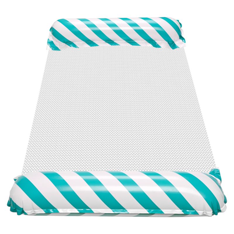 Materac dmuchany plażowy hamak wodny leżak fotel krzesło do pływania basenu niebieski - obrazek 6