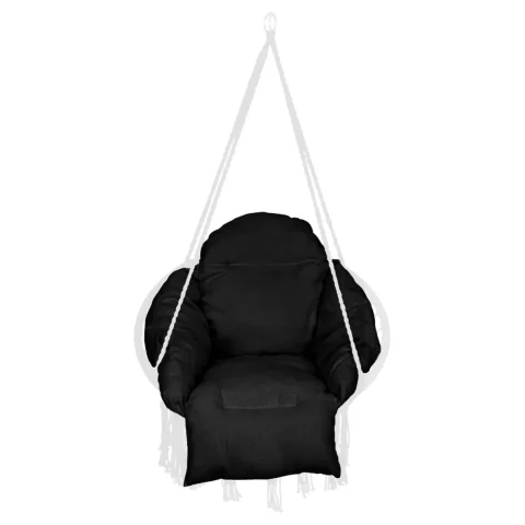 Poduszka LUARO na huśtawkę wiszącą bocianie gniazdo XXL czarna