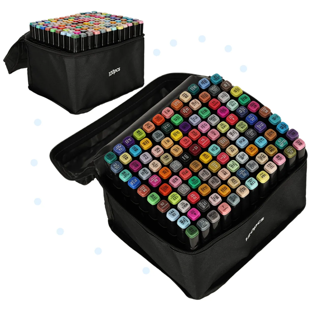 Markery dwustronne mazaki alkoholowe w etui 120 + podstawka - obrazek 5