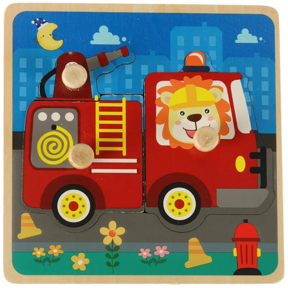 Puzzle drewniane sorter układanka straż pożarna - obrazek 4