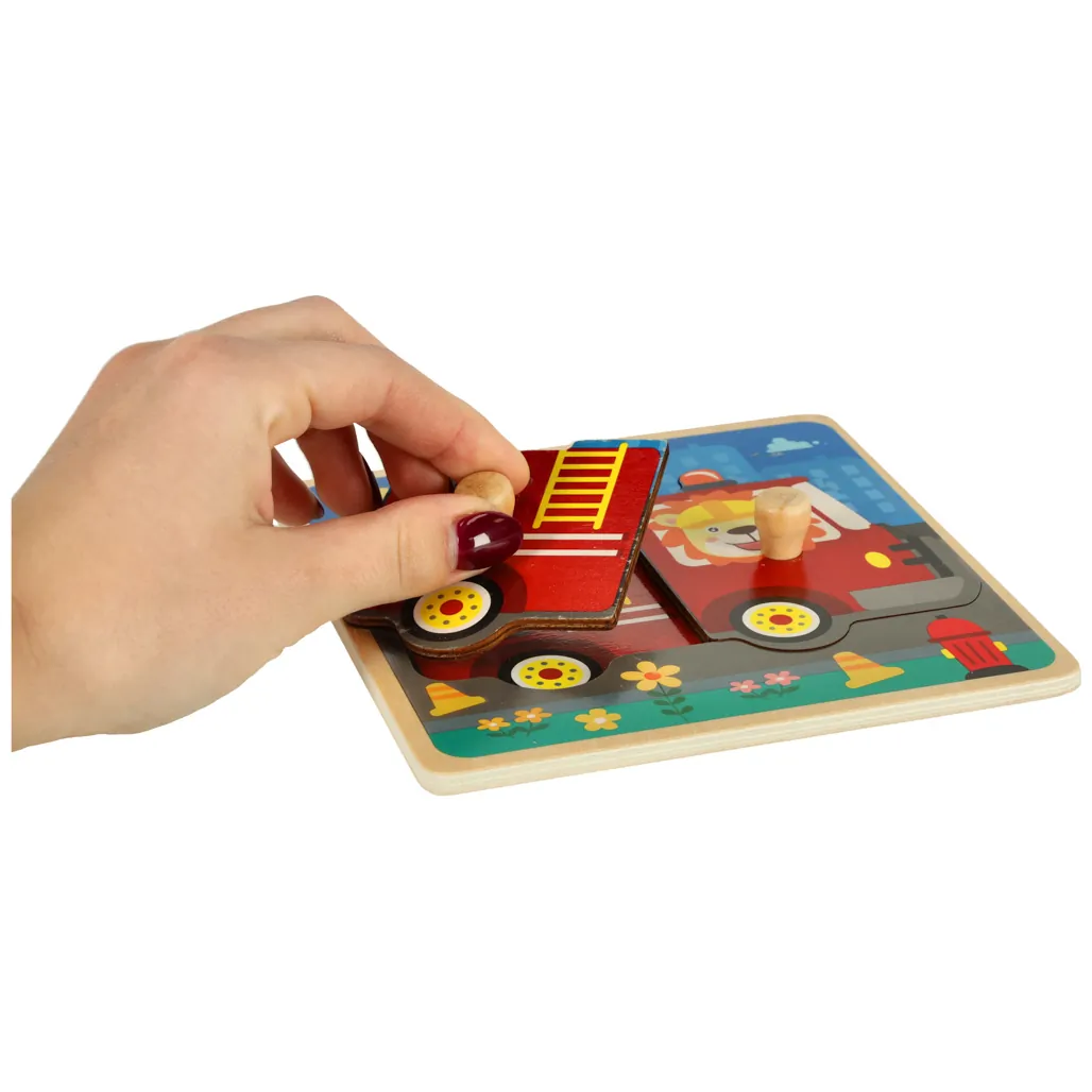 Puzzle drewniane sorter układanka straż pożarna - obrazek 6