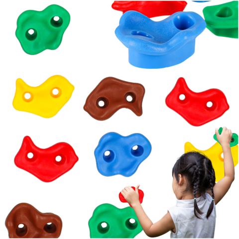 Kamienie wspinaczkowe uchwyty do wspinaczki dla dzieci kolorowe 10 szt + śruby