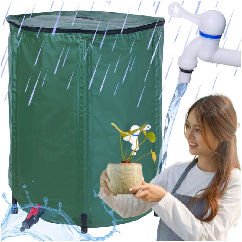 Pojemnik LUARO zbiornik na deszczówkę z kranem beczka na wodę deszczową składana 500 litrów - obrazek 6