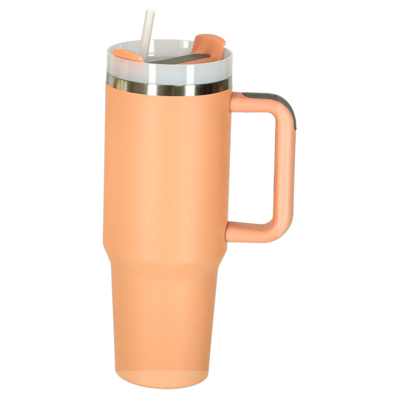 Kubek termiczny ze słomką i uchwytem termos 1200ml róż pudrowy