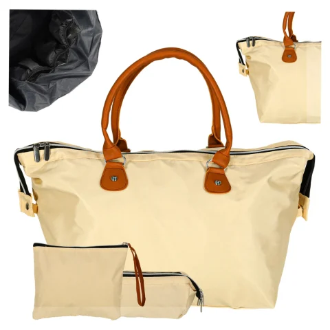 Torba podróżna wielofunkcyjna do wózka dla mamy zestaw beżowa