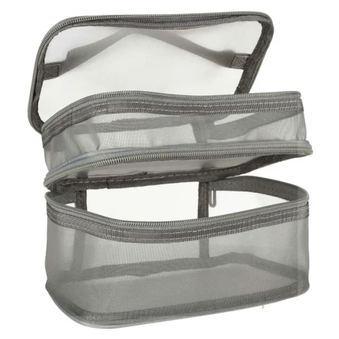 Kosmetyczka damska męska podróżna organizer składany XXL szary