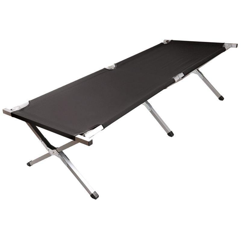 Łóżko polowe LUARO składane turystyczne kanadyjka czarne 150kg - obrazek 4