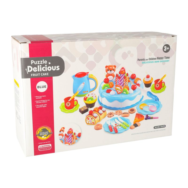 Tort urodzinowy do krojenia na rzepy kuchnia 80 elementów niebieski - obrazek 11