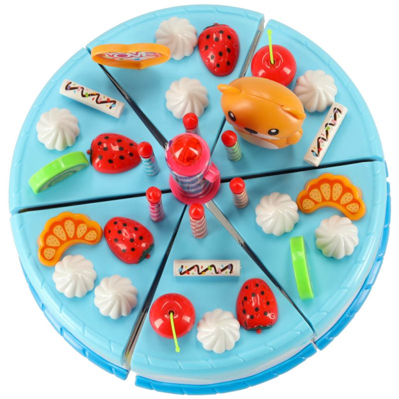 Tort urodzinowy do krojenia na rzepy kuchnia 80 elementów niebieski - obrazek 4