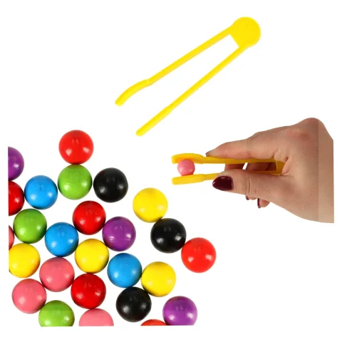 Układanka edukacyjna Montessori kolorowe kulki nauka liczenia nauka kolorów zestaw XXl 66 el.